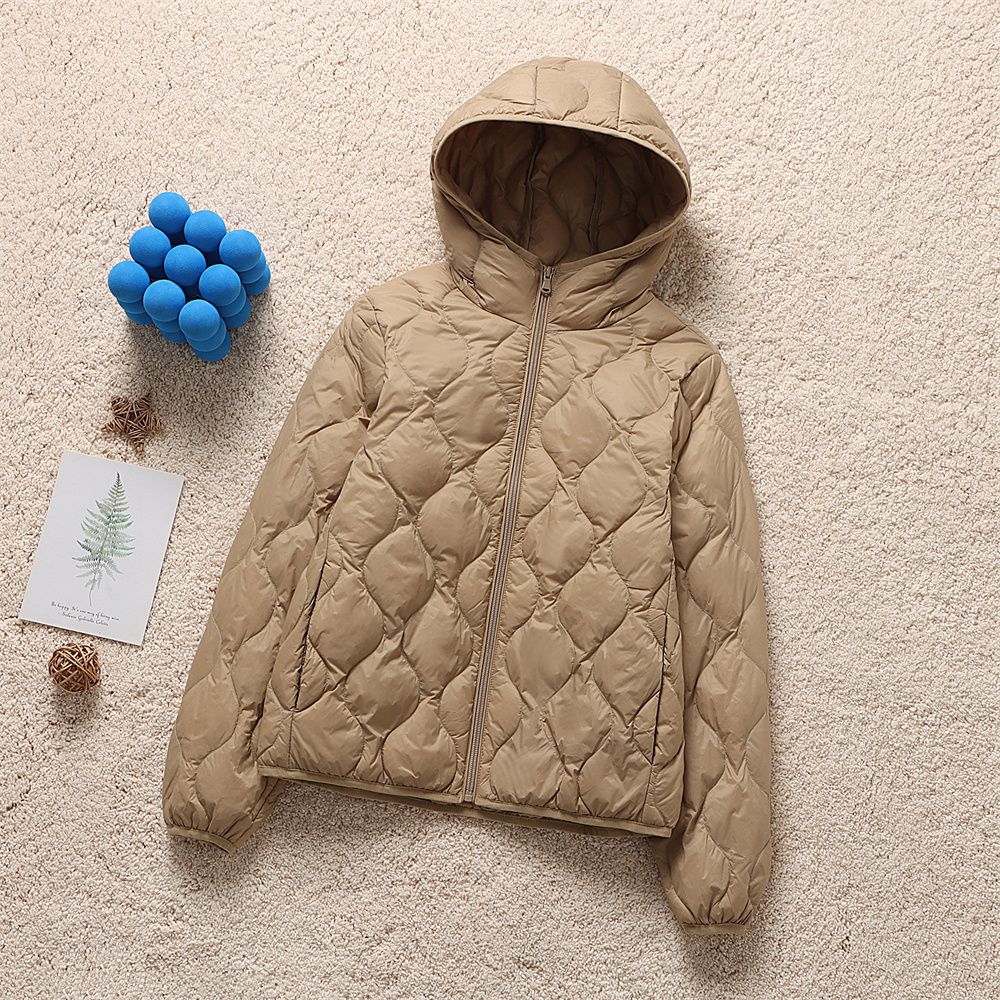 Women Quilted Hooded Jacket with Organic Drop Quilting and Compressible Thermal Filling Chichicherry