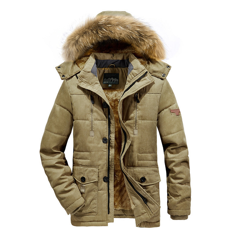 Men's Urban Quilted Parka with Warm Teddy Lining and Utility Pockets Chichicherry