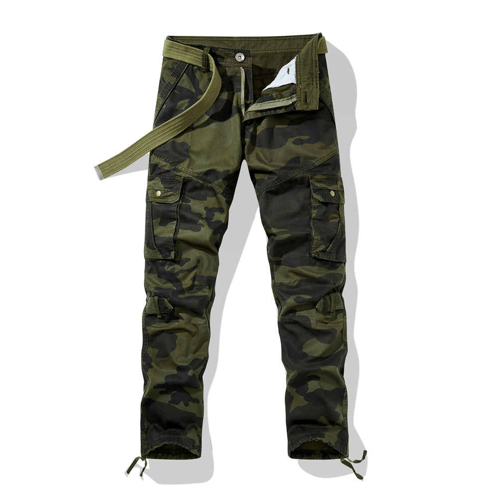 Men's cargo pants in military style with reinforced knees, multifunctional pockets & drawstring waistband Chichicherry