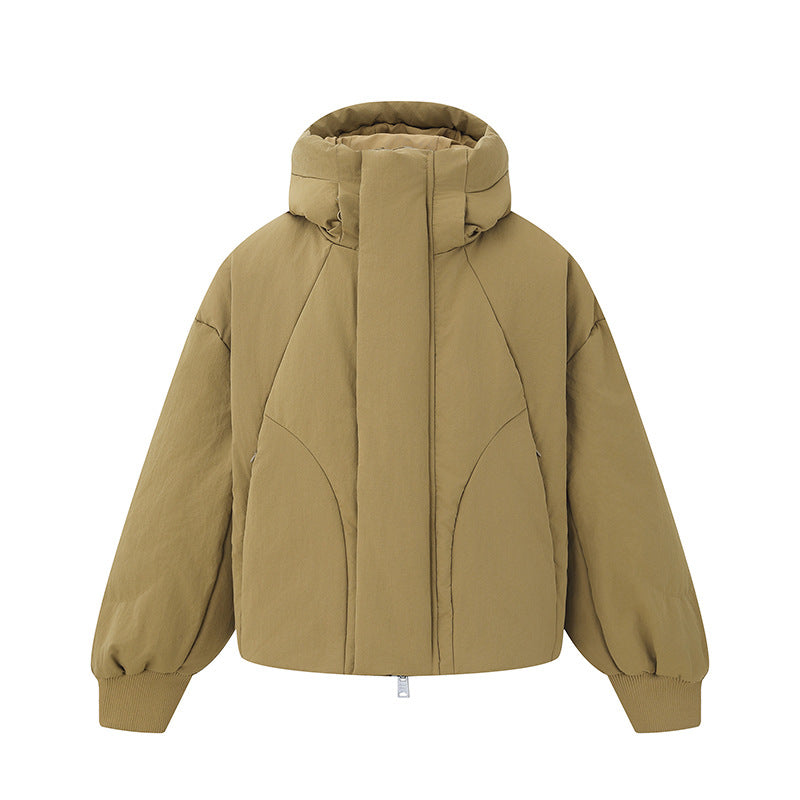 Women's short padded quilted jacket with high stand-up collar and balloon sleeves Chichicherry