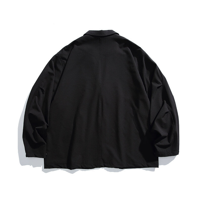 Men's Oversized Utility Blazer with Multifunctional Pockets Chichicherry