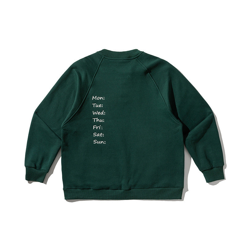 Unisex Oversize Henley Sweatshirt with raglan sleeves, button placket, and distinctive round pockets Chichicherry