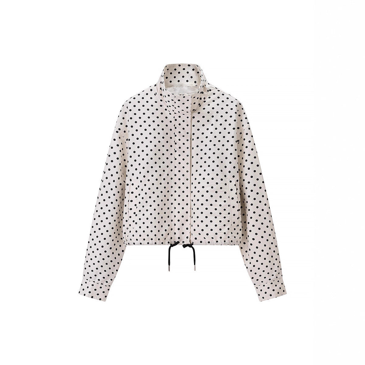 Women's Polka Dot Satin Loungewear Set with Oversized Blazer and Drawcord Shorts Chichicherry