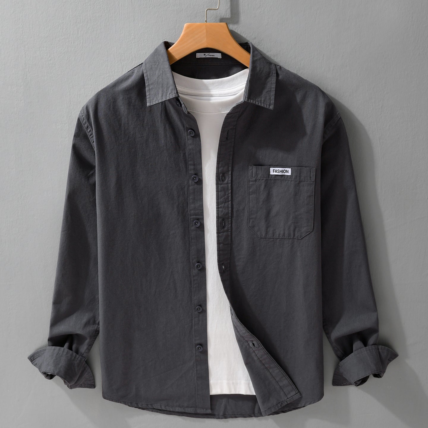 Men's Lightweight Cotton Overshirt with Chest Pocket, Soft Touch and Relaxed Fit Chichicherry