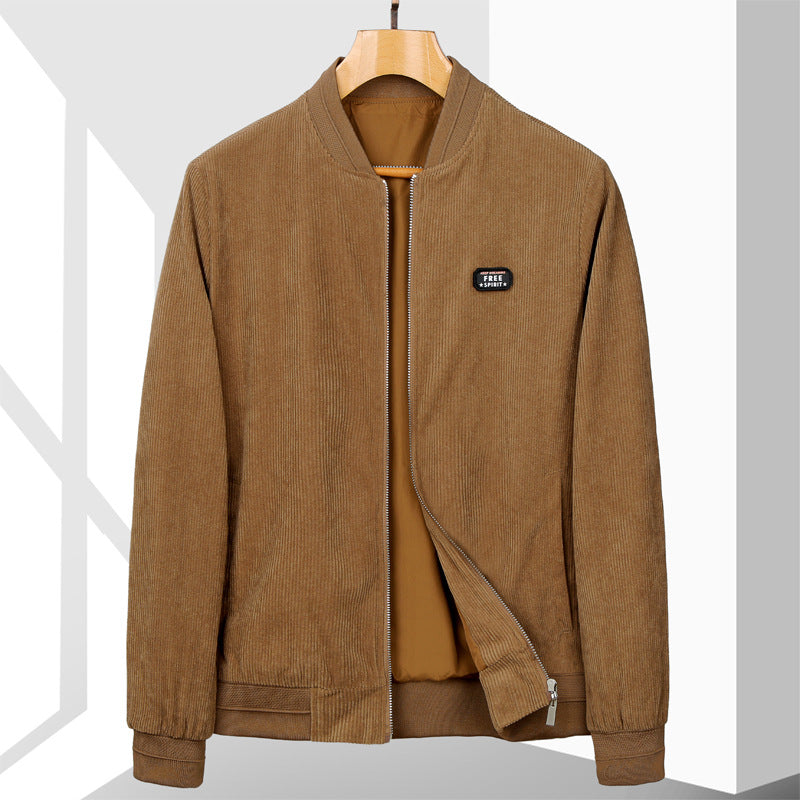 Men's corduroy bomber jacket with zipper, ribbed cuffs, and light padding Chichicherry