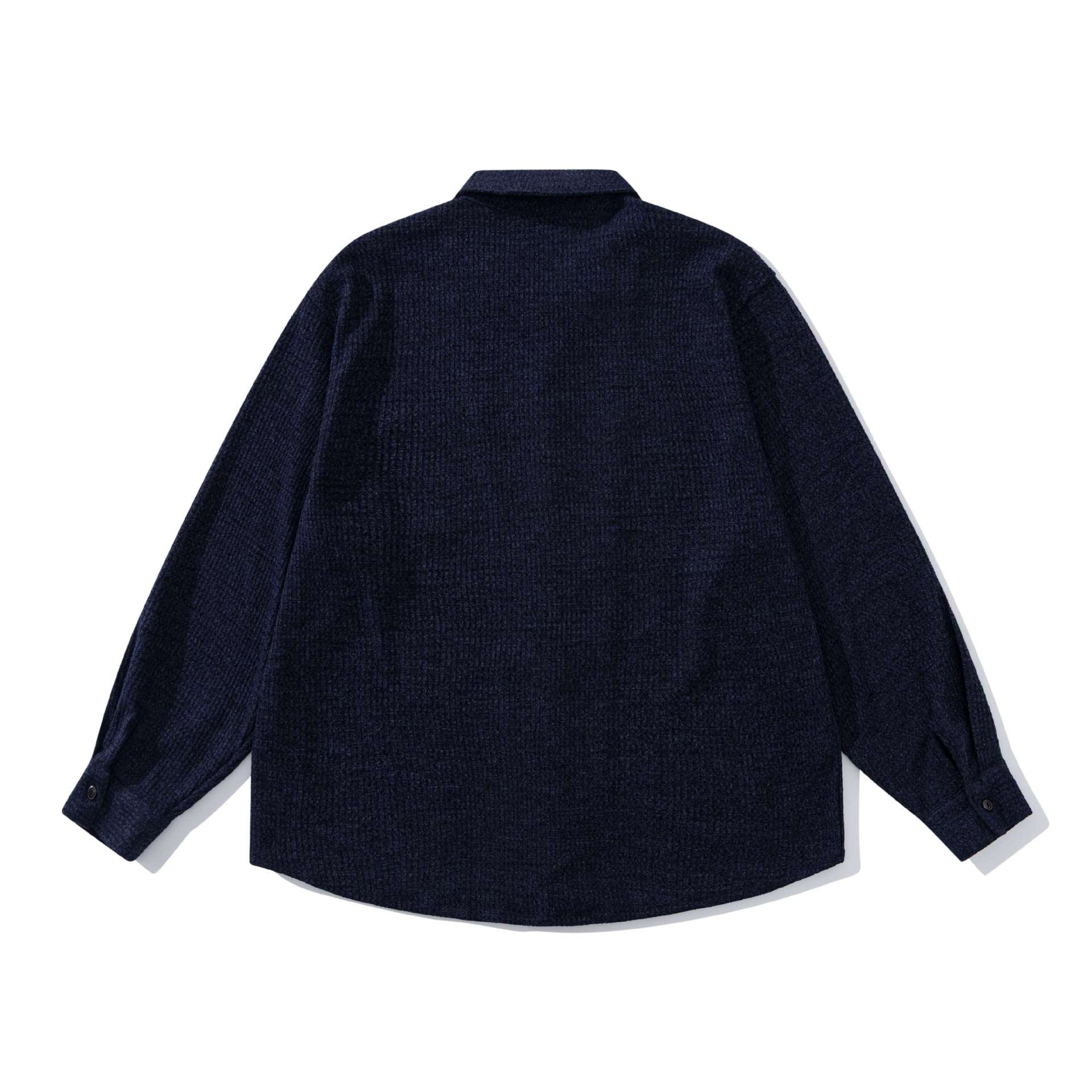 Unisex structured knit shirt jacket with Kent collar and applied chest pocket Chichicherry