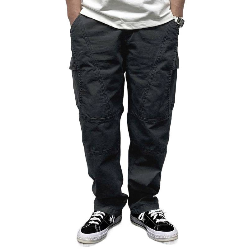 Herren Lässige Baggy-Cargo-Hose mit Knieabnähern, Multitaschen und Workwear-Details Chichicherry
