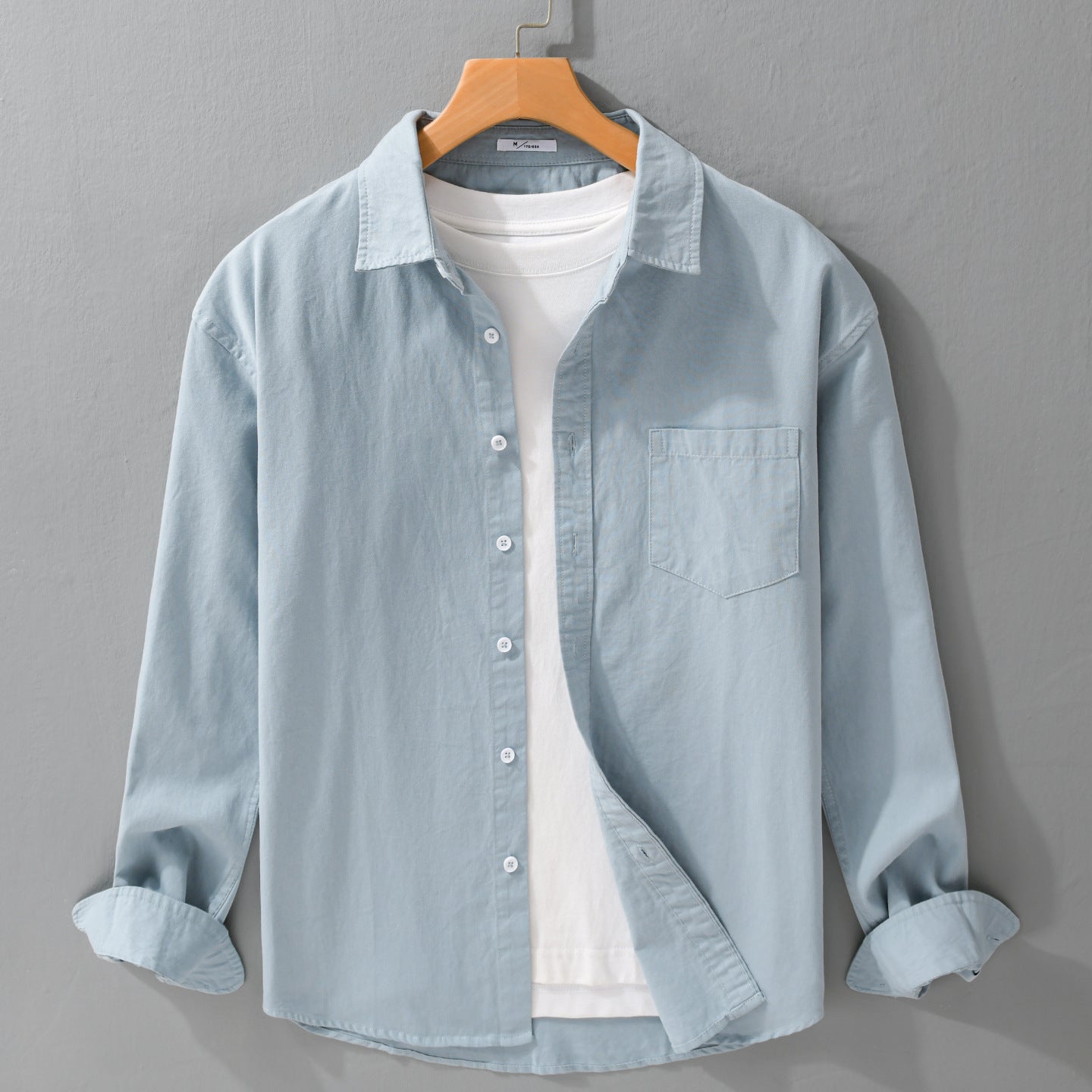 Men's Casual Layering Shirt in Overshirt Style with Soft Cotton Feel and Chest Pocket Chichicherry