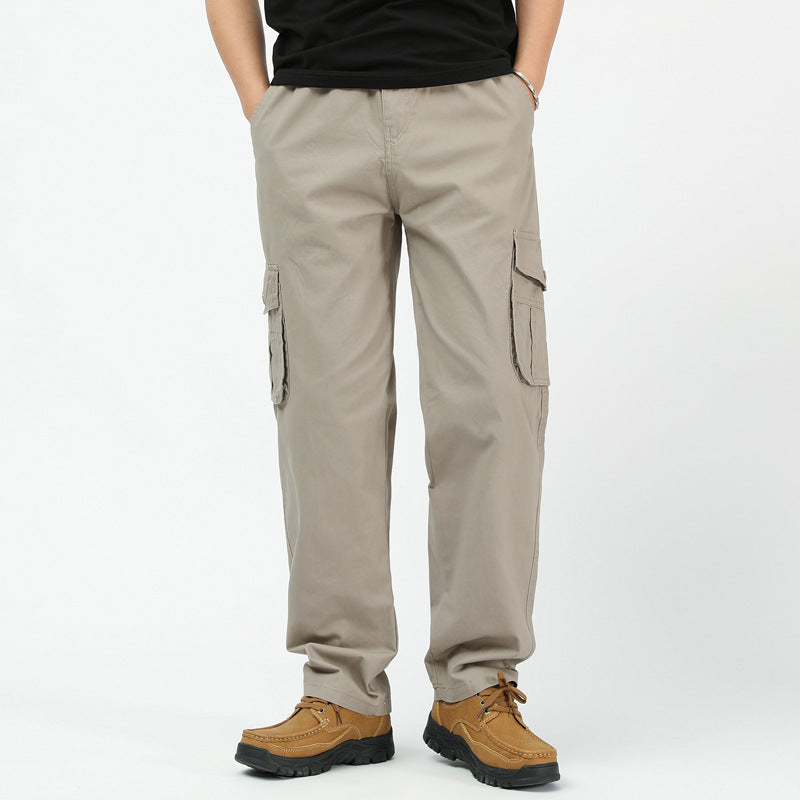 Men's utilitarian cargo pants with straight cut and multi-pockets Chichicherry