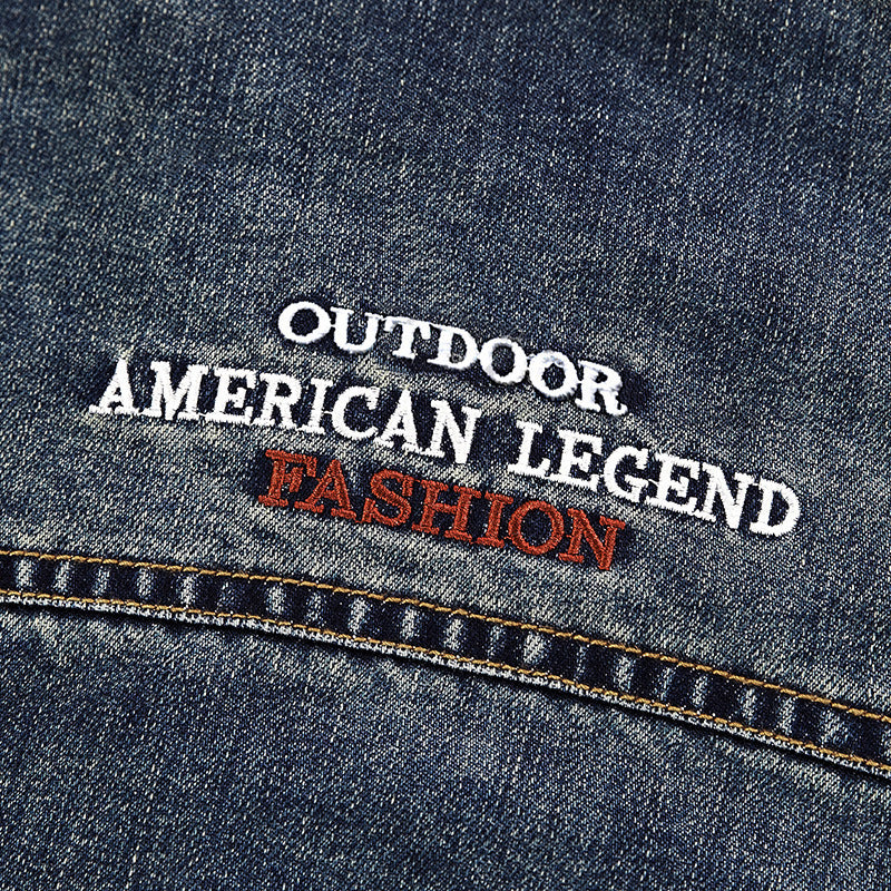 Men's denim jacket with mesh lining and high collar Chichicherry