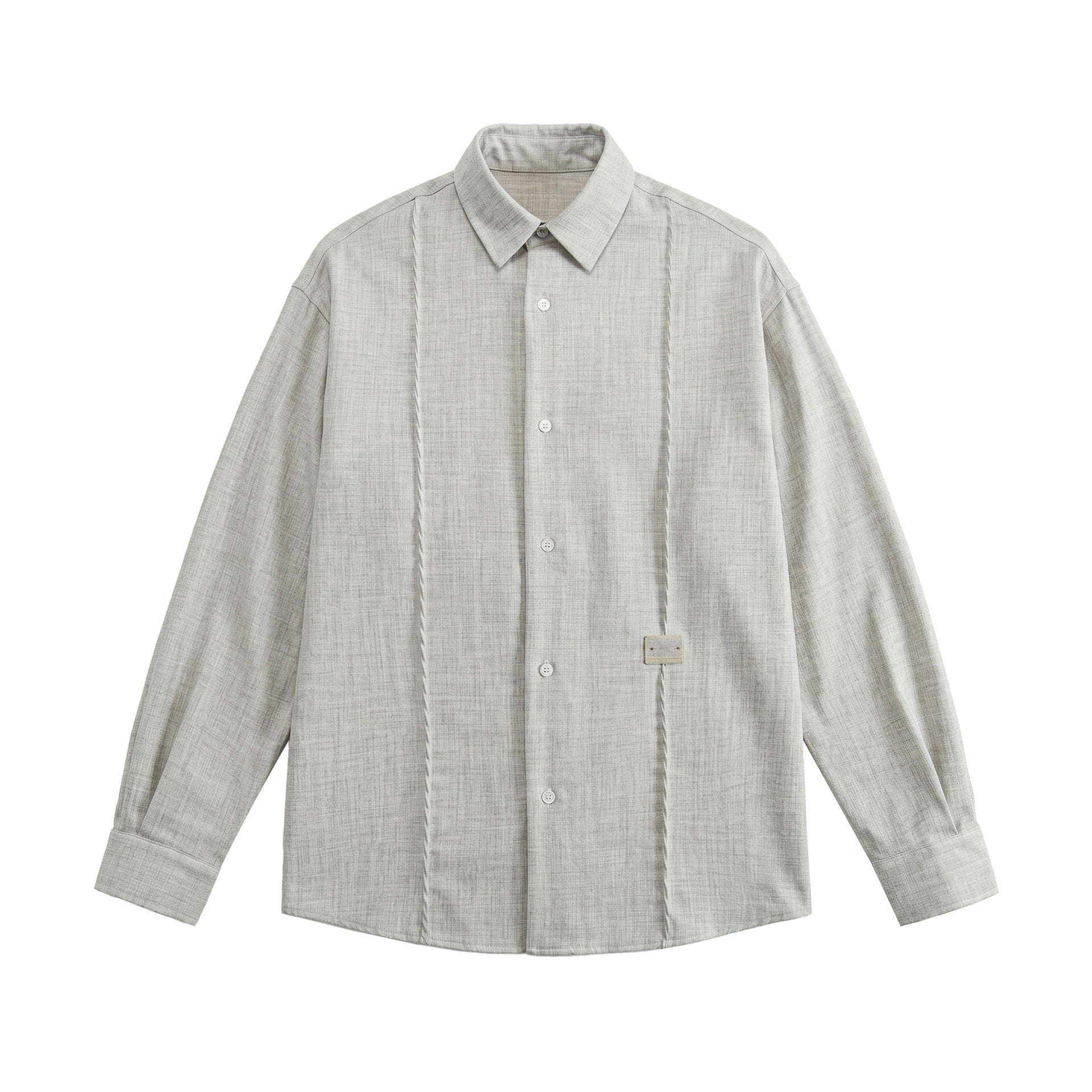 Men's Oversized Shirt Jacket in Light Denim Look with Visible Decorative Seams Chichicherry