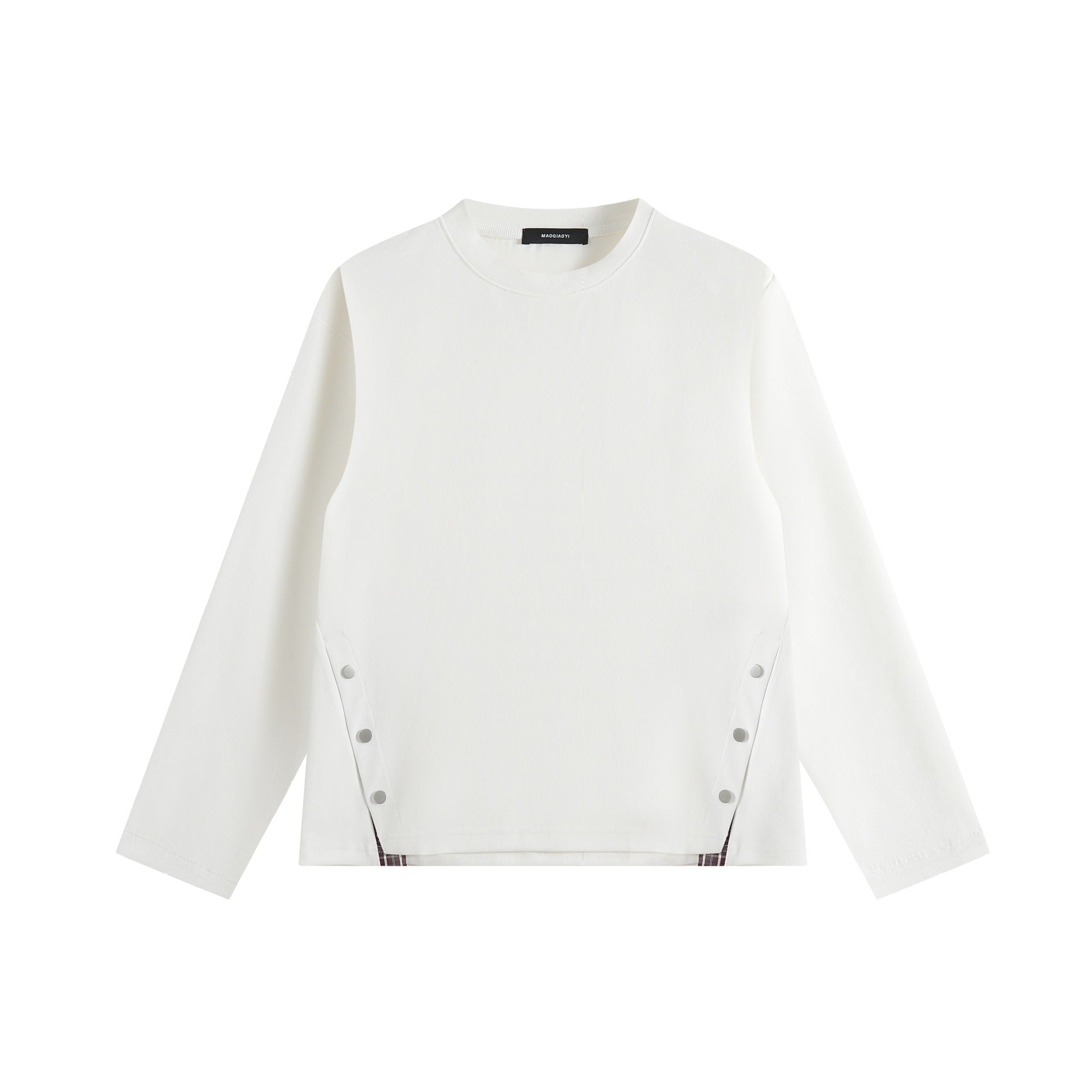 Unisex Oversize Sweatshirt with side snap button plackets and crew neck
