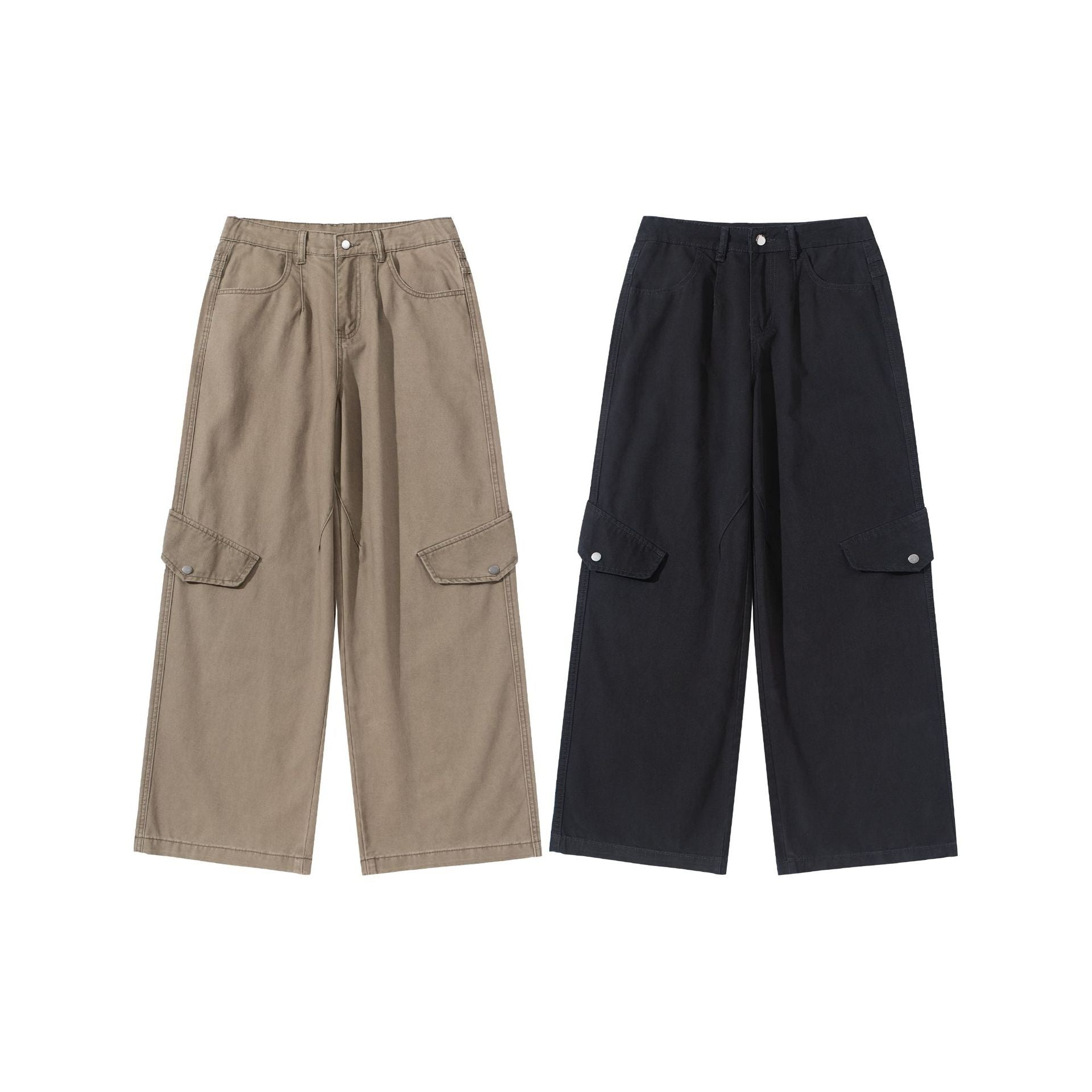 Women's cargo culotte with high waist, wide leg, and flap pockets Chichicherry