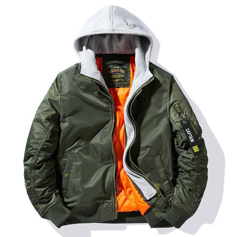 Men's bomber jacket with removable hood inner lining and quilted thermal insulation Chichicherry