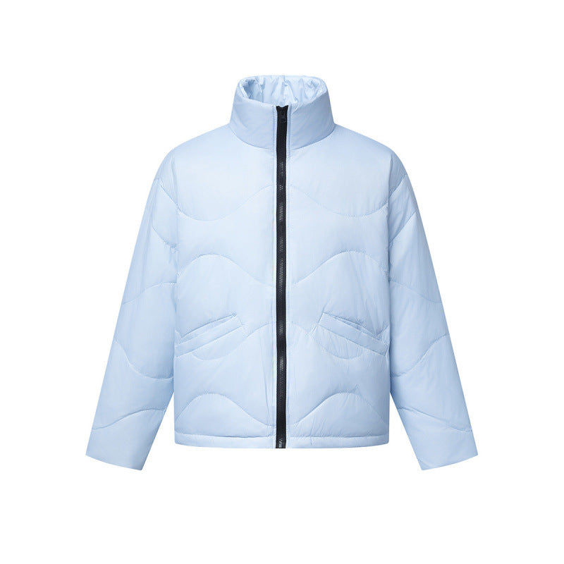 Women's short padded quilted jacket with wave quilting and high stand-up collar Chichicherry