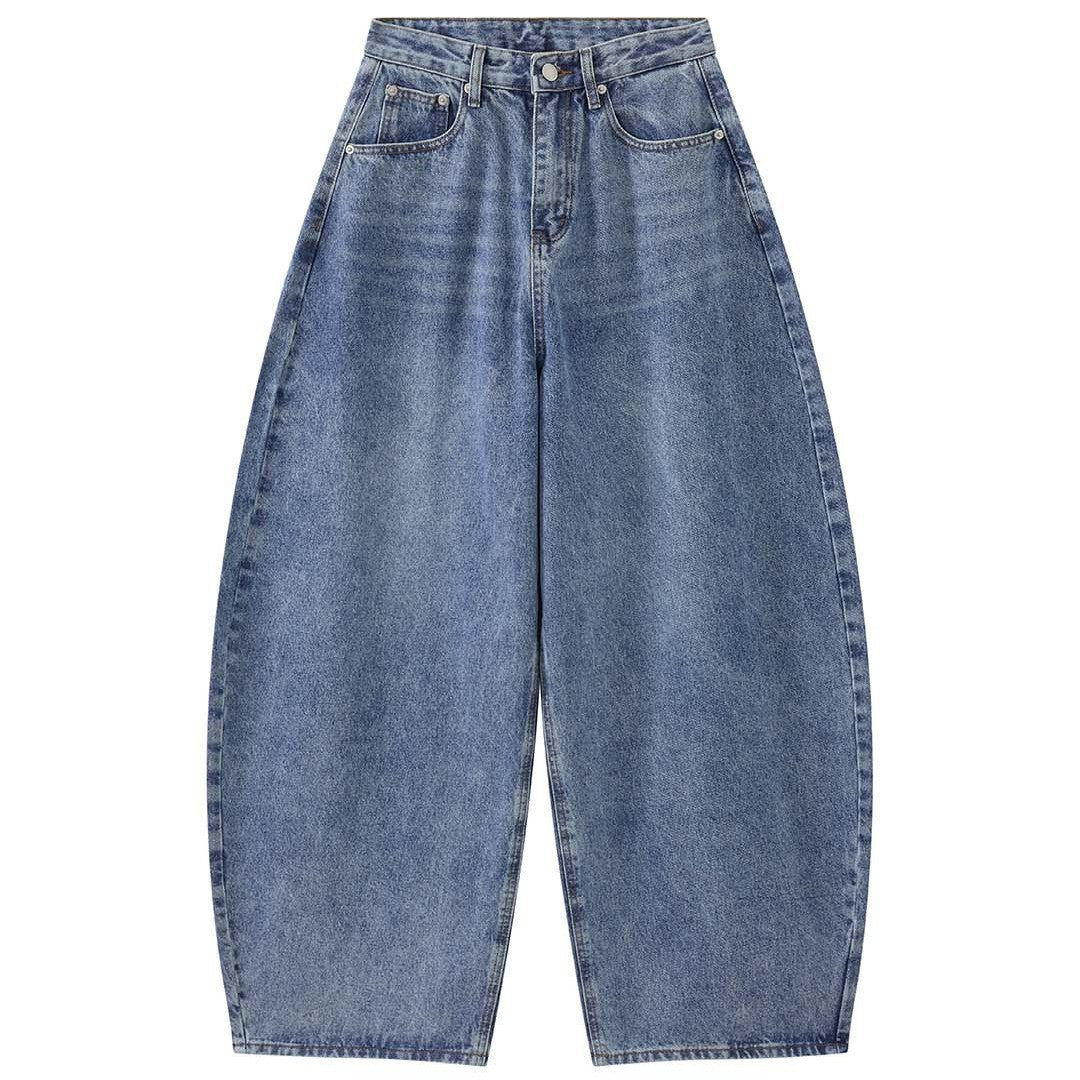 Women's Extra Wide High-Waist Denim Culotte in Balloon Baggy Cut Chichicherry