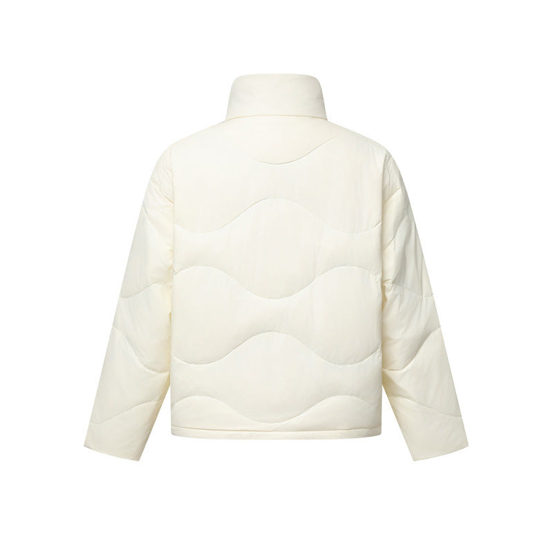Women's short padded quilted jacket with wave quilting and high stand-up collar Chichicherry
