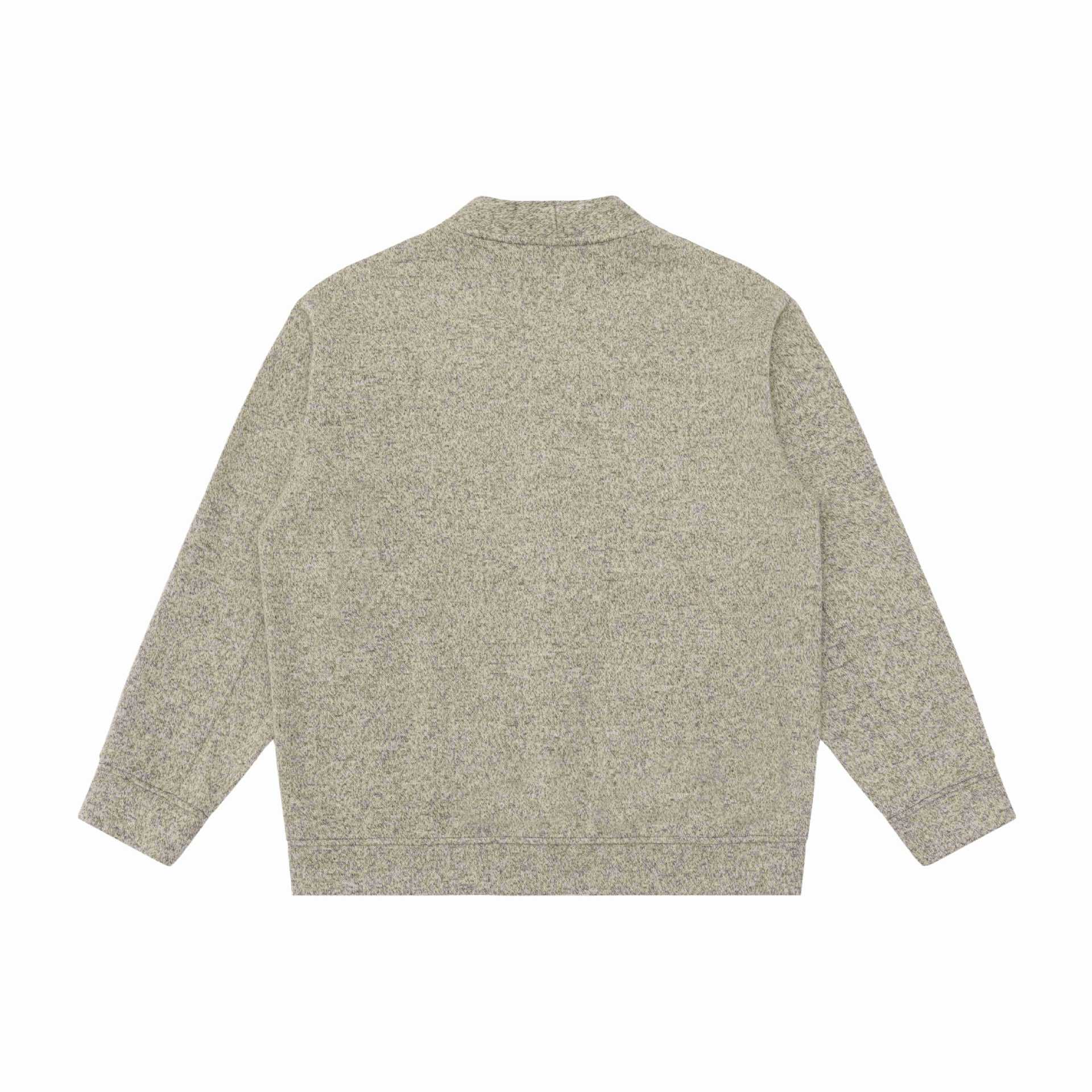 Unisex V-neck cardigan with textured knit and patch pockets Chichicherry