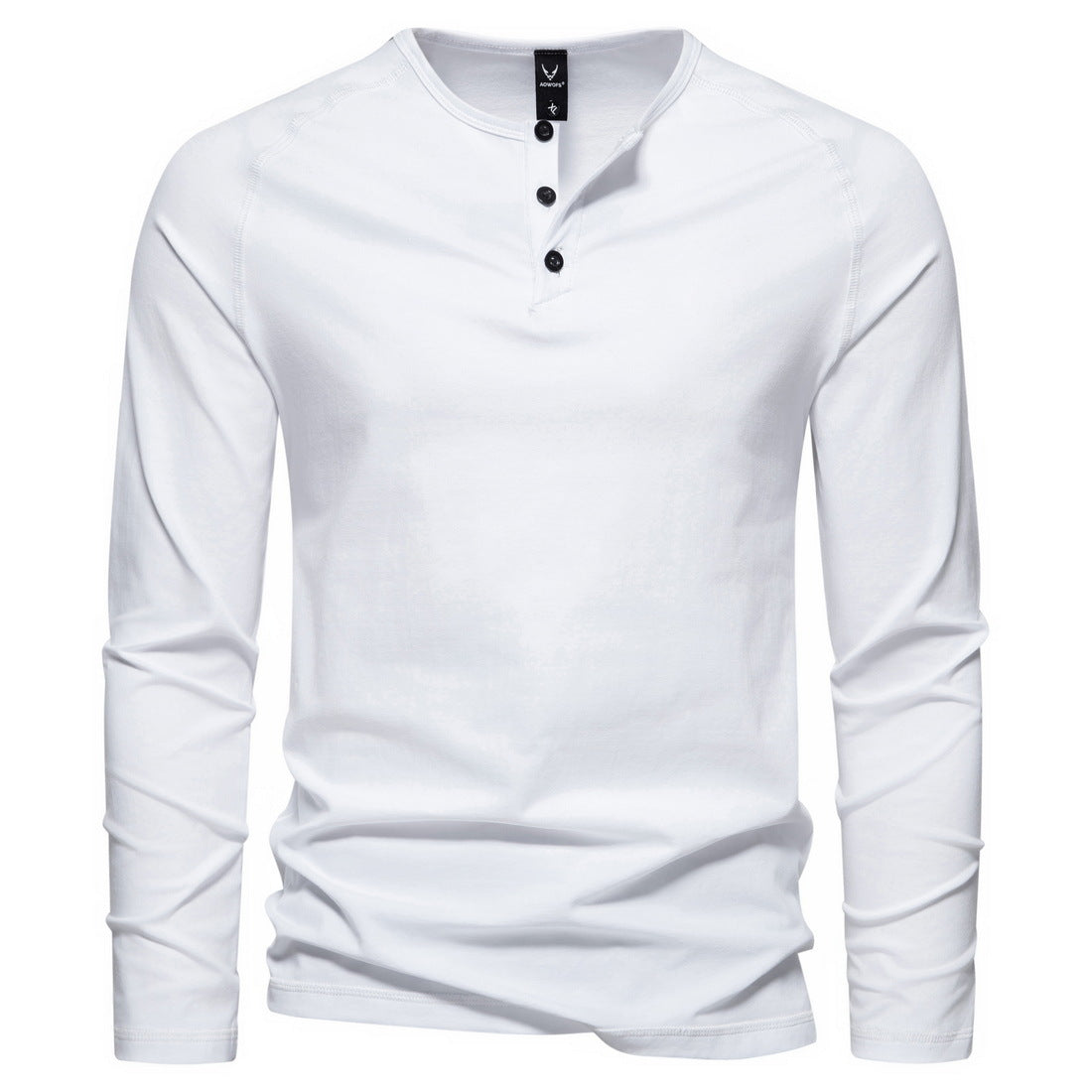 Men's Slim-Fit Cotton Blend Henley Shirt with Button Placket Chichicherry