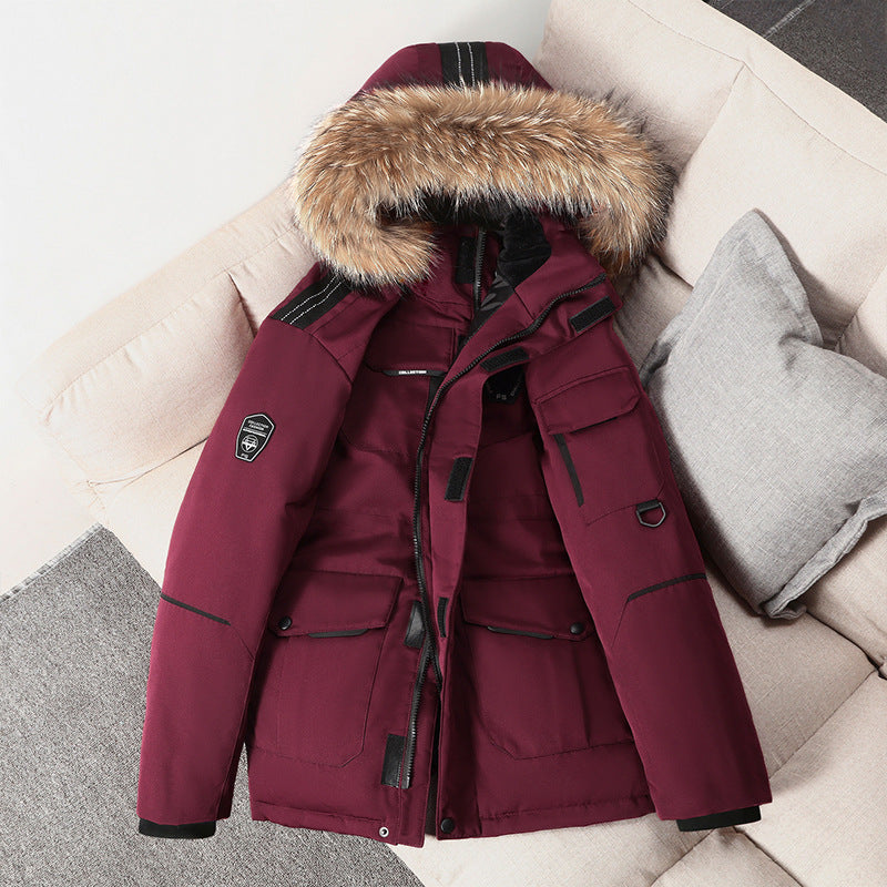 Men's technical insulated winter parka with removable faux fur hood and multifunctional pockets Chichicherry