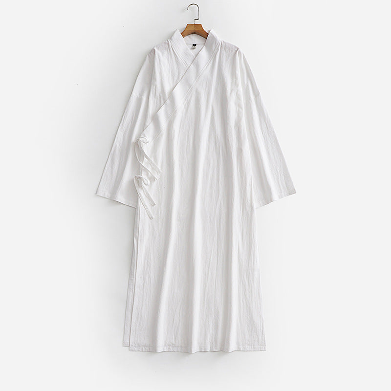 Unisex Longer Kimono Coat with Tie Belt, Loose Fit and Minimalist Silhouette Chichicherry