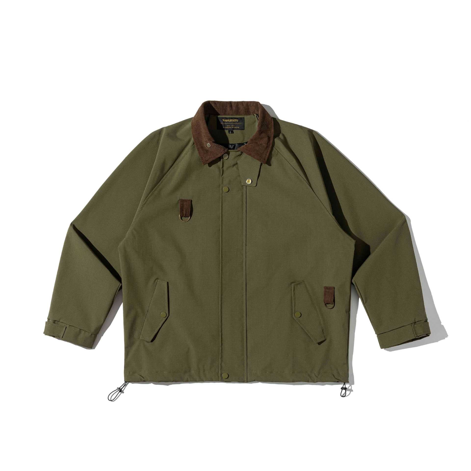 Men's field jacket in parka style with cord collar and utility details Chichicherry