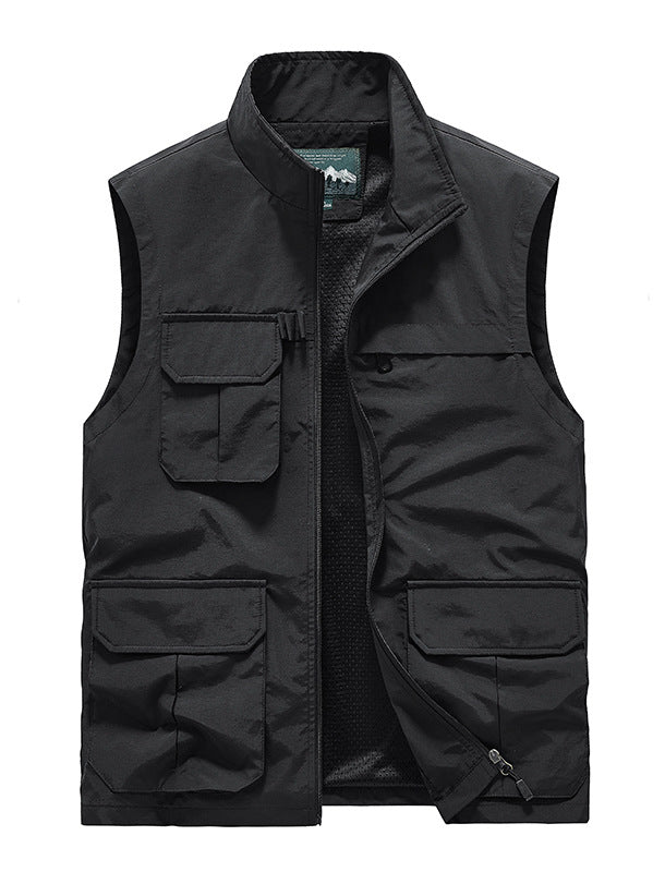 Men's Lightweight Travel Utility Vest with Mesh Lining and Multiple Pockets Chichicherry