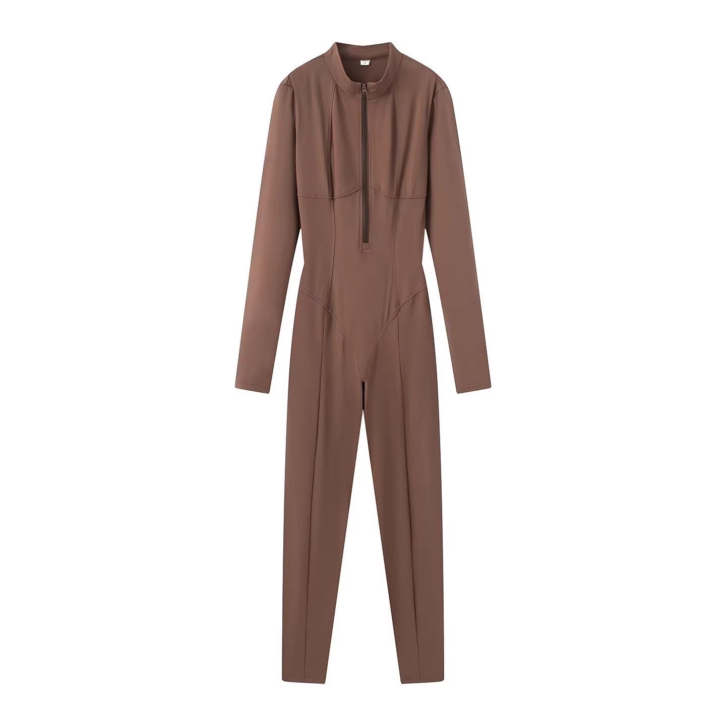 Ladies Slim-Fit one-piece catsuit with zipper and high collar Chichicherry
