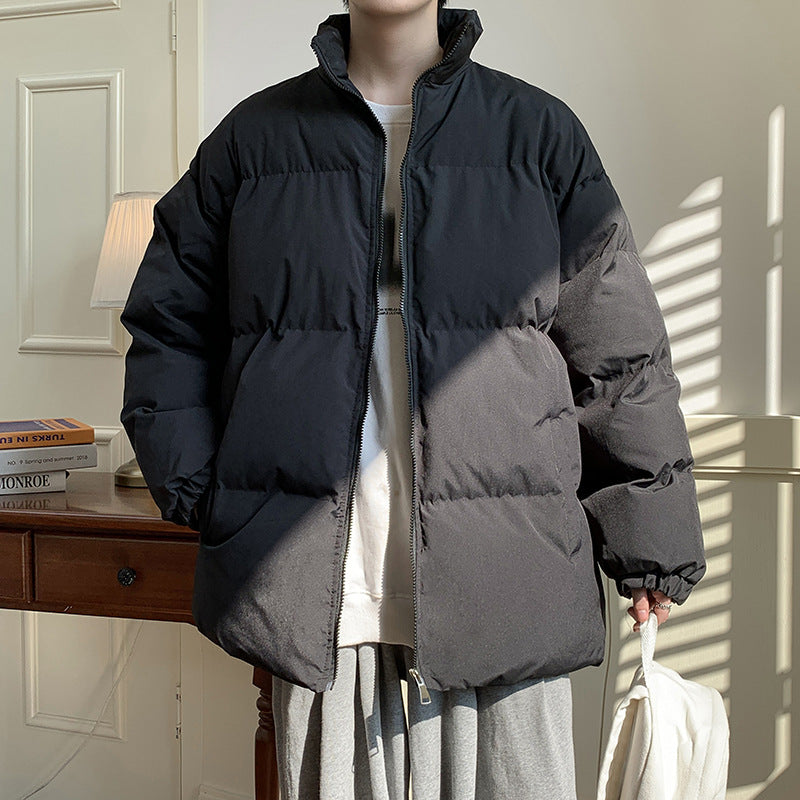 Unisex Oversize Padded Jacket with High Stand-up Collar and Thermal Lining Chichicherry