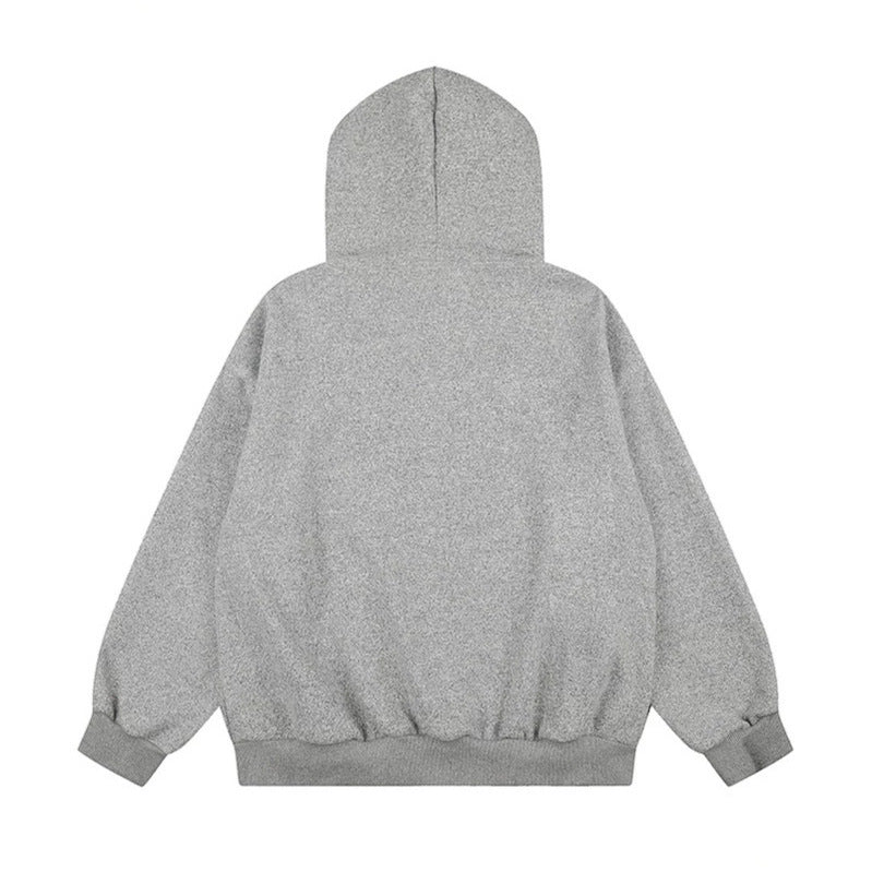 Women's oversized zip hoodie with embroidered dachshund illustration and gingham detail Chichicherry