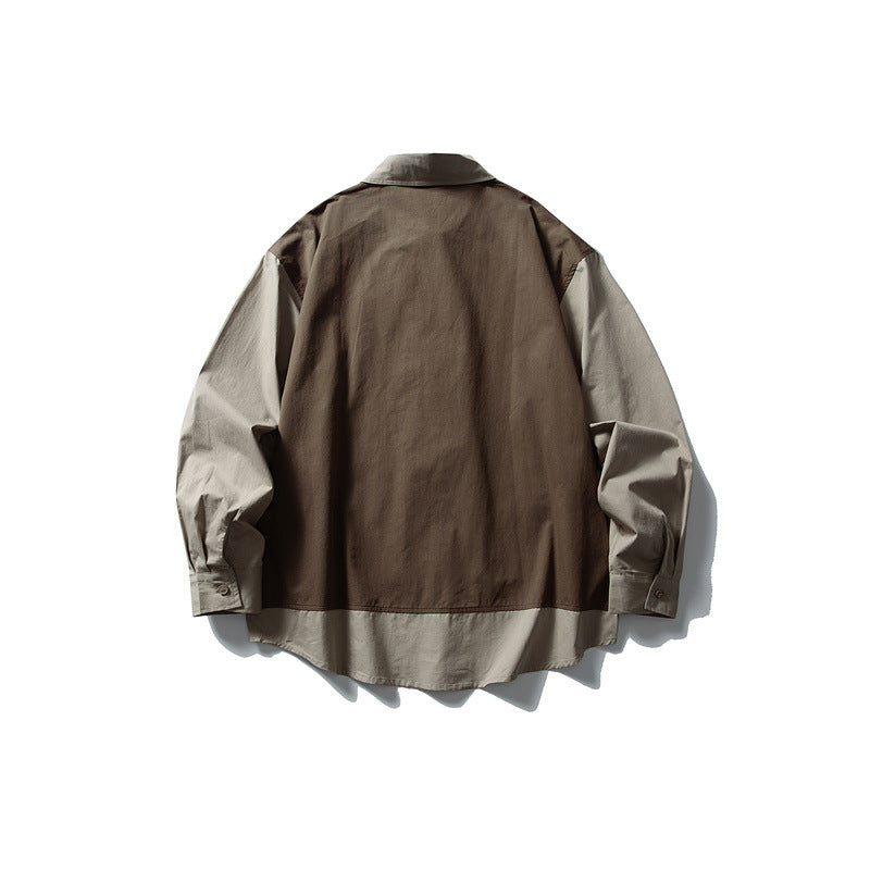 Men's layering shirt with integrated utility vest and patch pockets Chichicherry