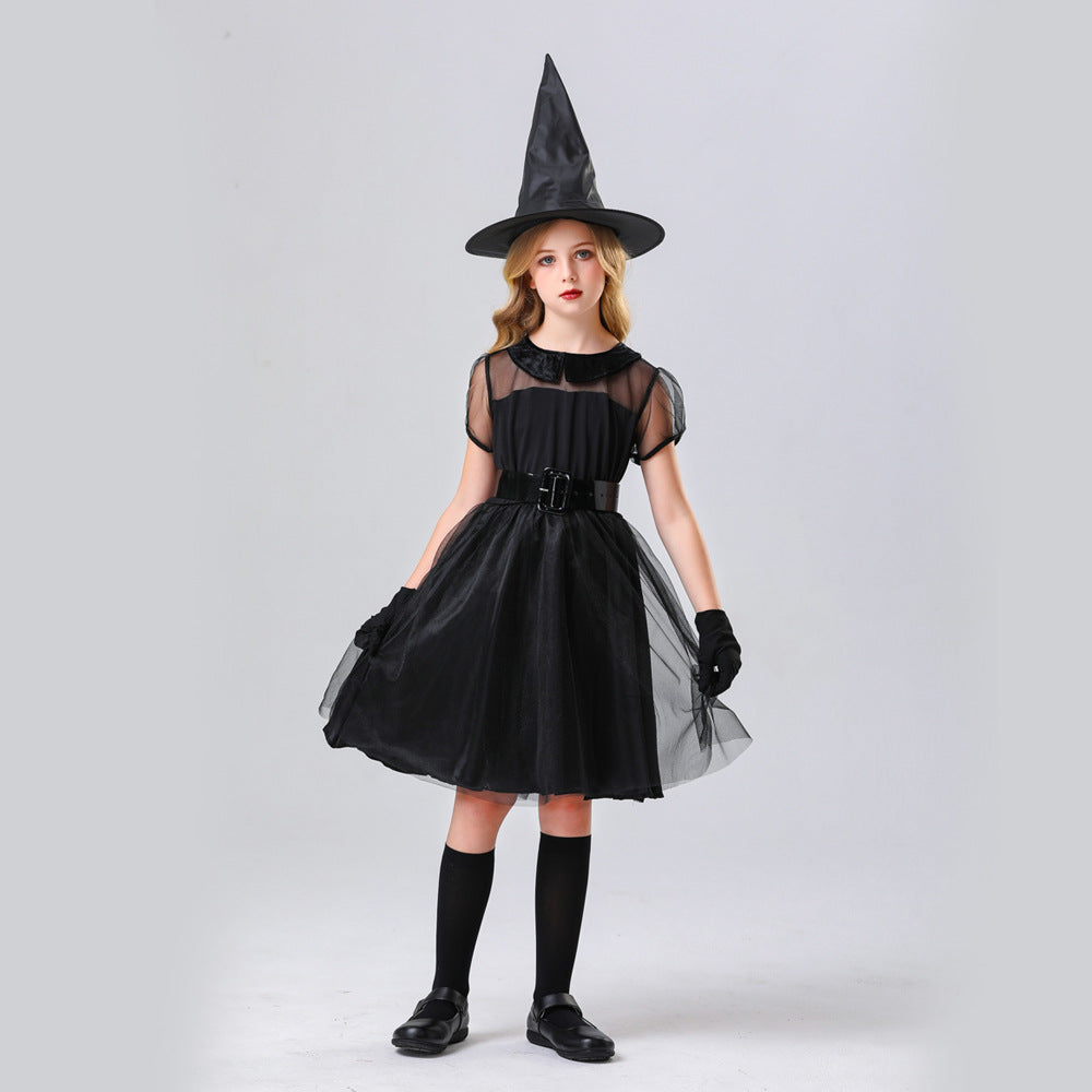 Girl Witch Costume with Tulle Skirt and Accessories Chichicherry