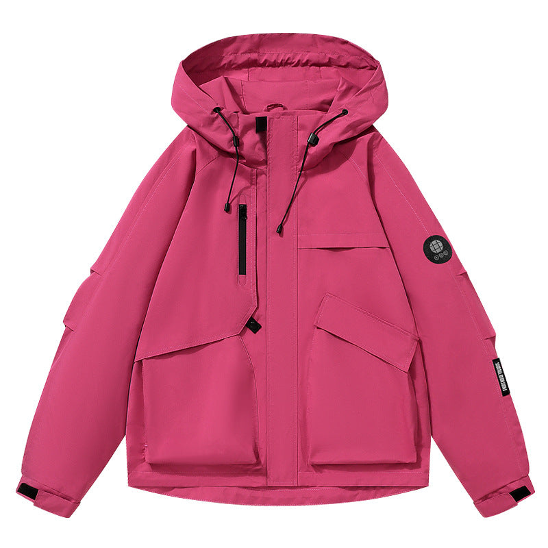 Women's Utility Softshell Jacket with Hood, Water-Repellent Membrane and Multifunction Pockets Chichicherry