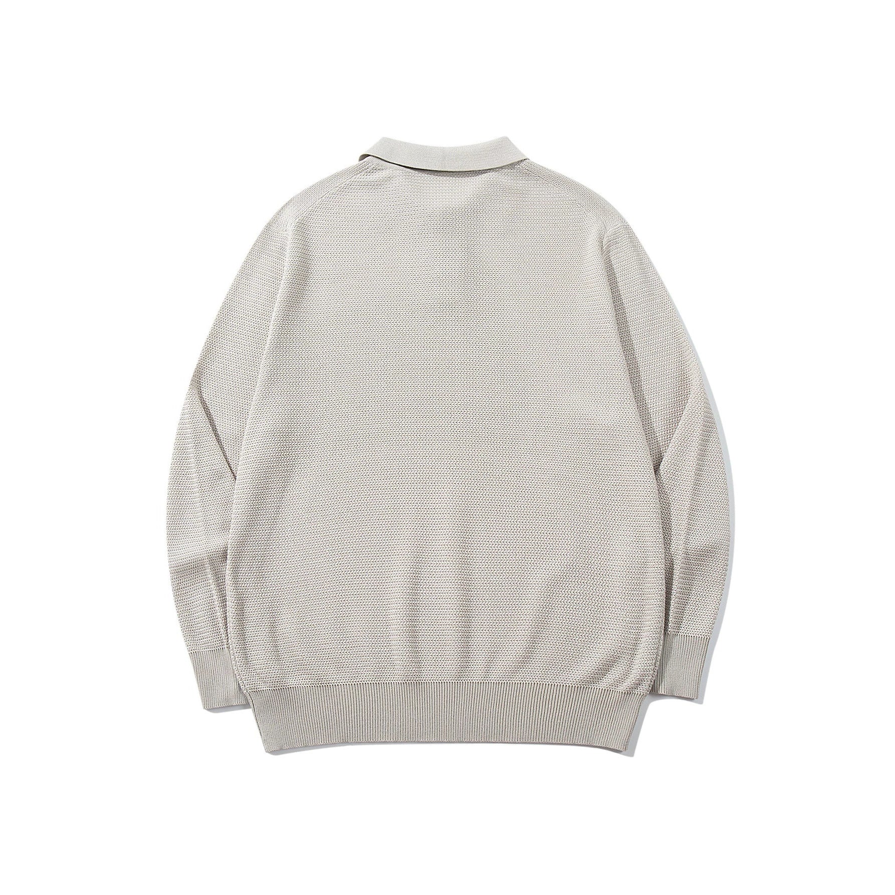 Unisex Waffle Knit Polo in Relaxed Fit with Three-Button Placket and Ribbed Hem
