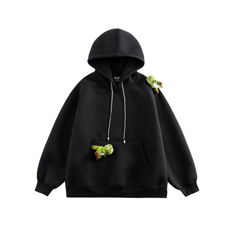 Unisex Oversize Hoodie made of French Terry with kangaroo pocket and removable plush pendant Chichicherry