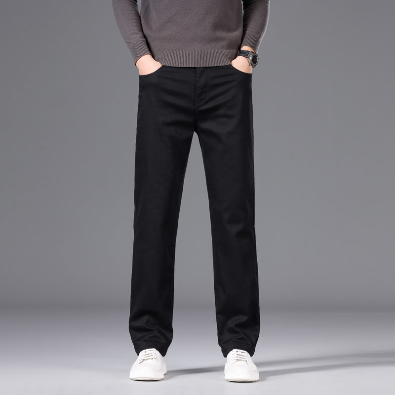 Men's Relaxed Cotton Twill Chino Pants with Straight Leg Chichicherry