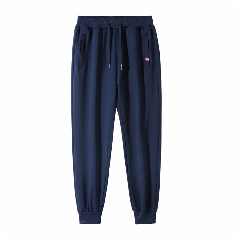 Men's Slim-Fit Jogging Pants with Elastic Ribbed Waistband, Drawstring and Zipper Pockets Chichicherry