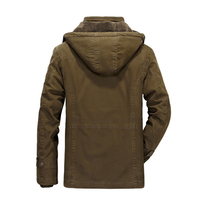 Men's hooded parka with teddy lining and multifunctional utility pockets Chichicherry