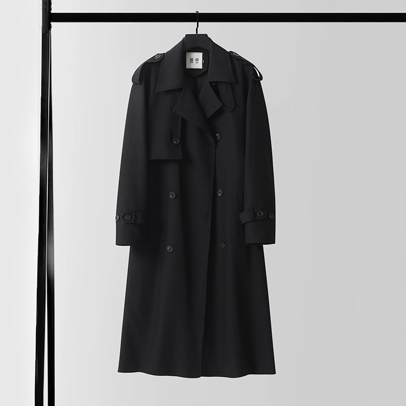 Women's classic double-breasted trench coat with waist belt and shawl collar Chichicherry