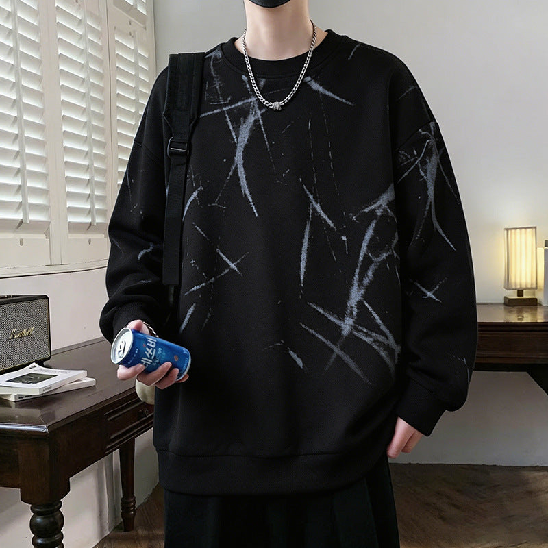 Men's sweatshirt with abstract print, crew neck and relaxed fit Chichicherry