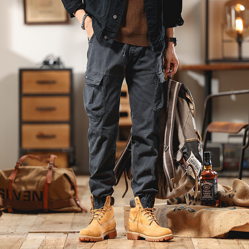 Men's Utility Cargo Pants with Elastic Cuff and Knee Reinforcement Chichicherry
