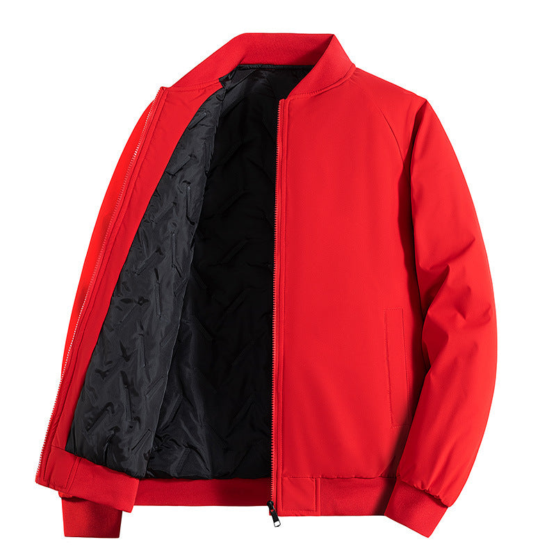 Men's Minimalist Tech Bomber Jacket with Thermally Insulated Quilted Lining and Concealed Zipper Chichicherry