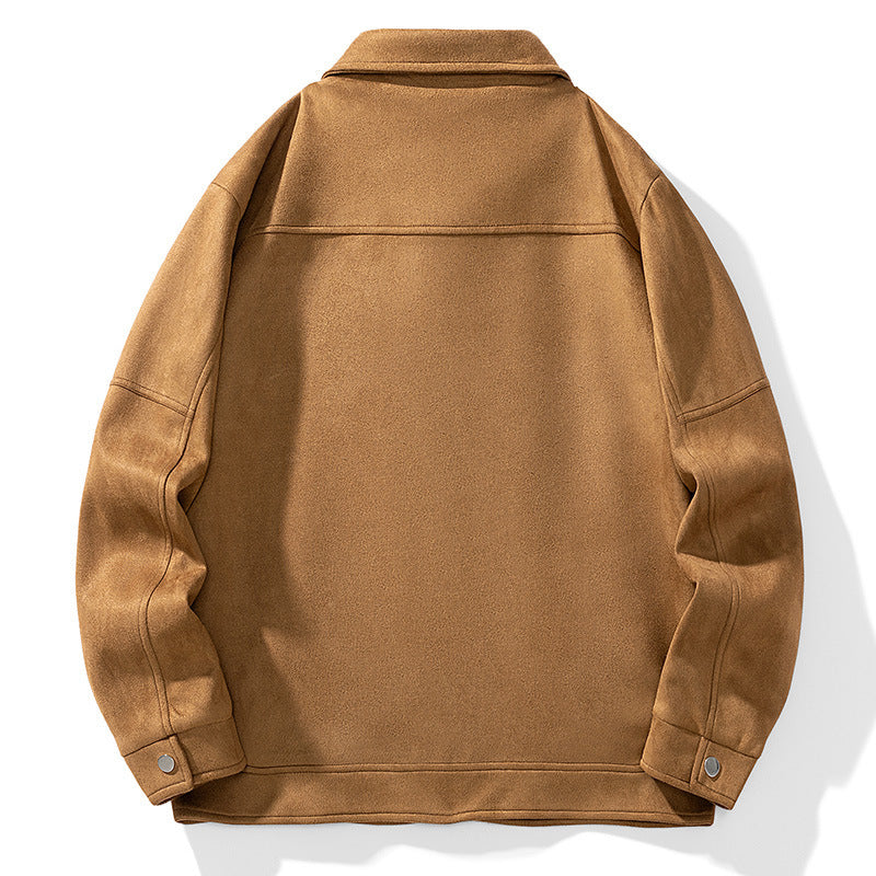 Men's suede-look trucker jacket with quilted lining and flap pockets Chichicherry