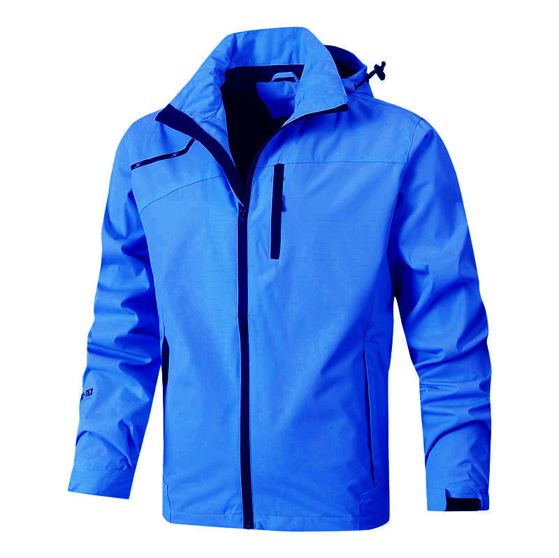 Men's Breathable Waterproof Softshell Jacket with Seam-Sealed Membrane and Packable Hood Chichicherry
