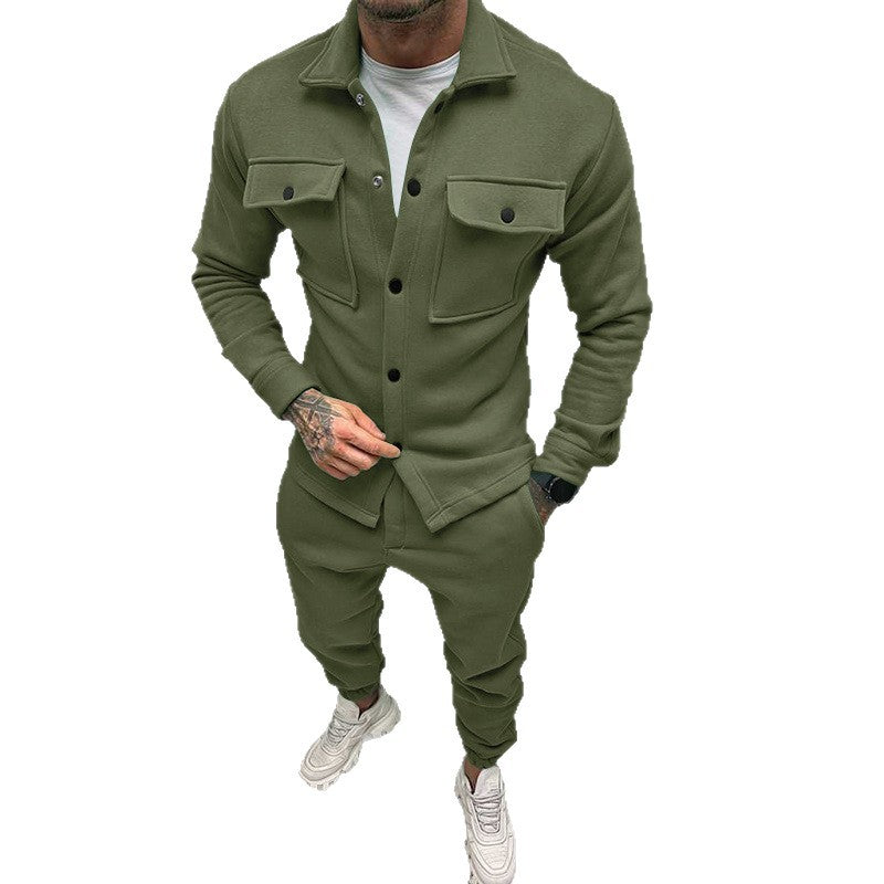 Men's Utility Overshirt made of French Terry with flap pockets and snap button closure Chichicherry