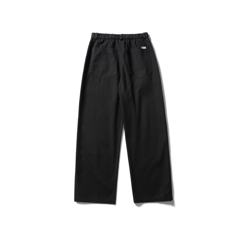 Women's Wide Utility Cargo Pants with Elastic Waistband and Patch Front Pockets Chichicherry