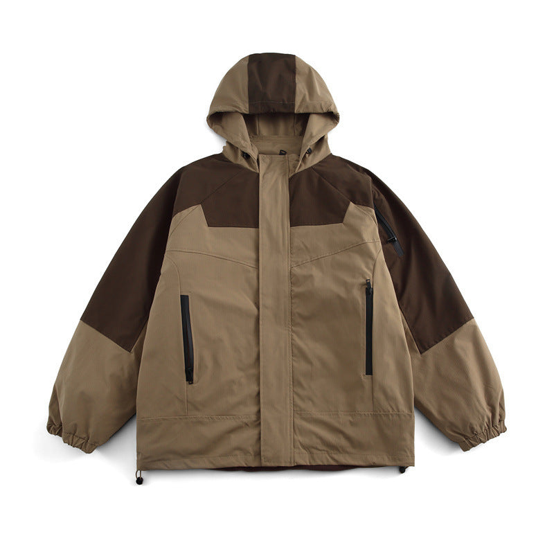 Unisex Boxy-Technical Hooded Jacket with Raglan Sleeves, Water-Repellent Shell and Drawstring Hem Chichicherry