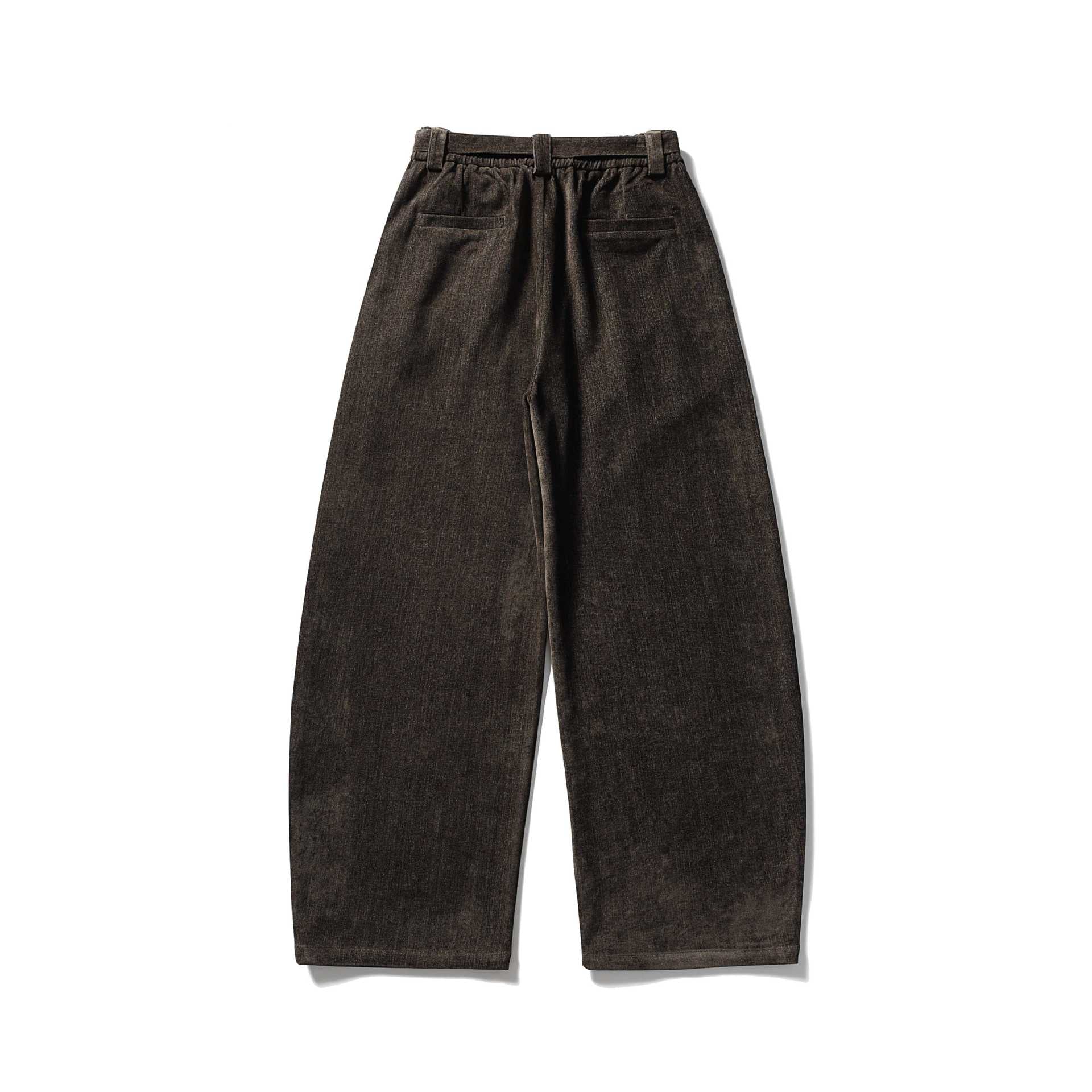 Women Wide High-Waisted Pleated Trousers with Belt Chichicherry