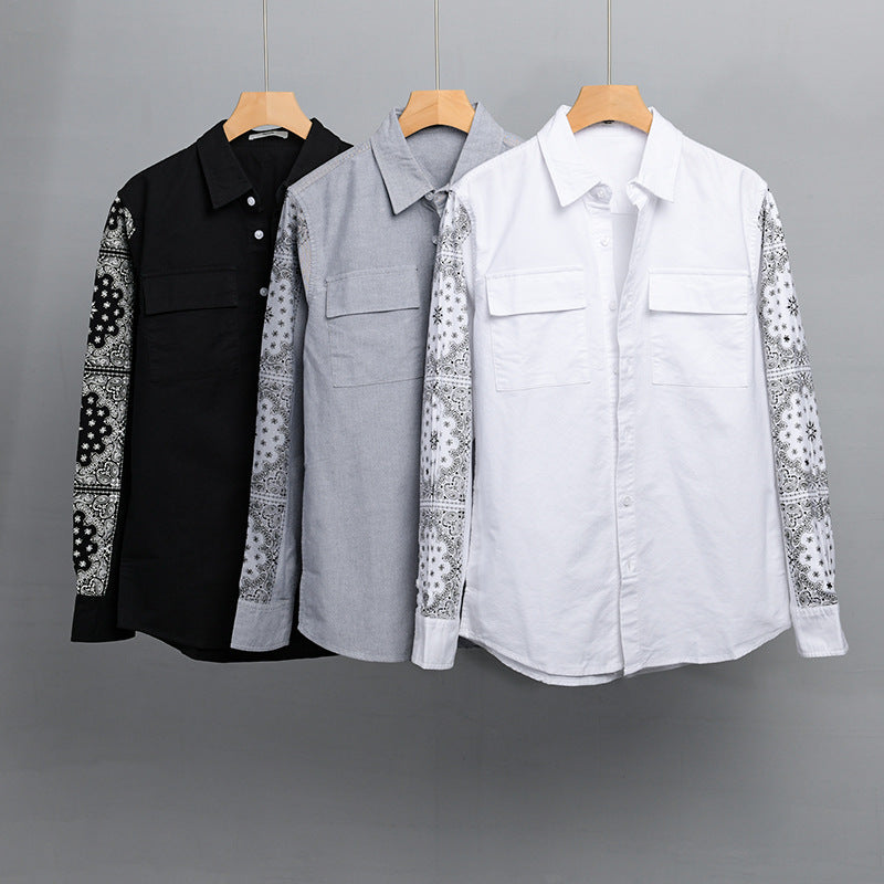 Men's overshirt with bandana sleeves, chest pockets, and relaxed fit Chichicherry