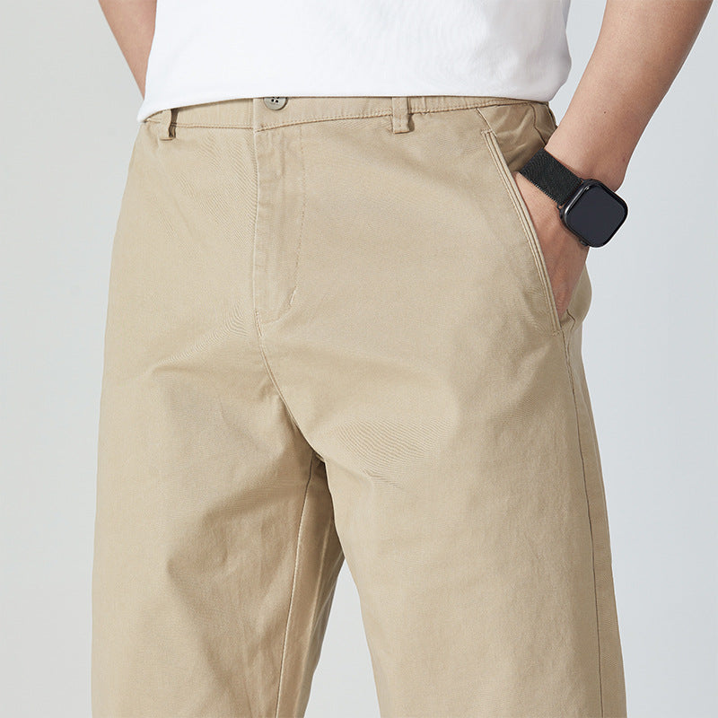 Men's Classic Cotton Chino Pants with Straight Leg and Clean Minimal Design Chichicherry